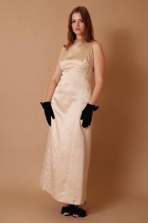 Ecru Satin Gown - L