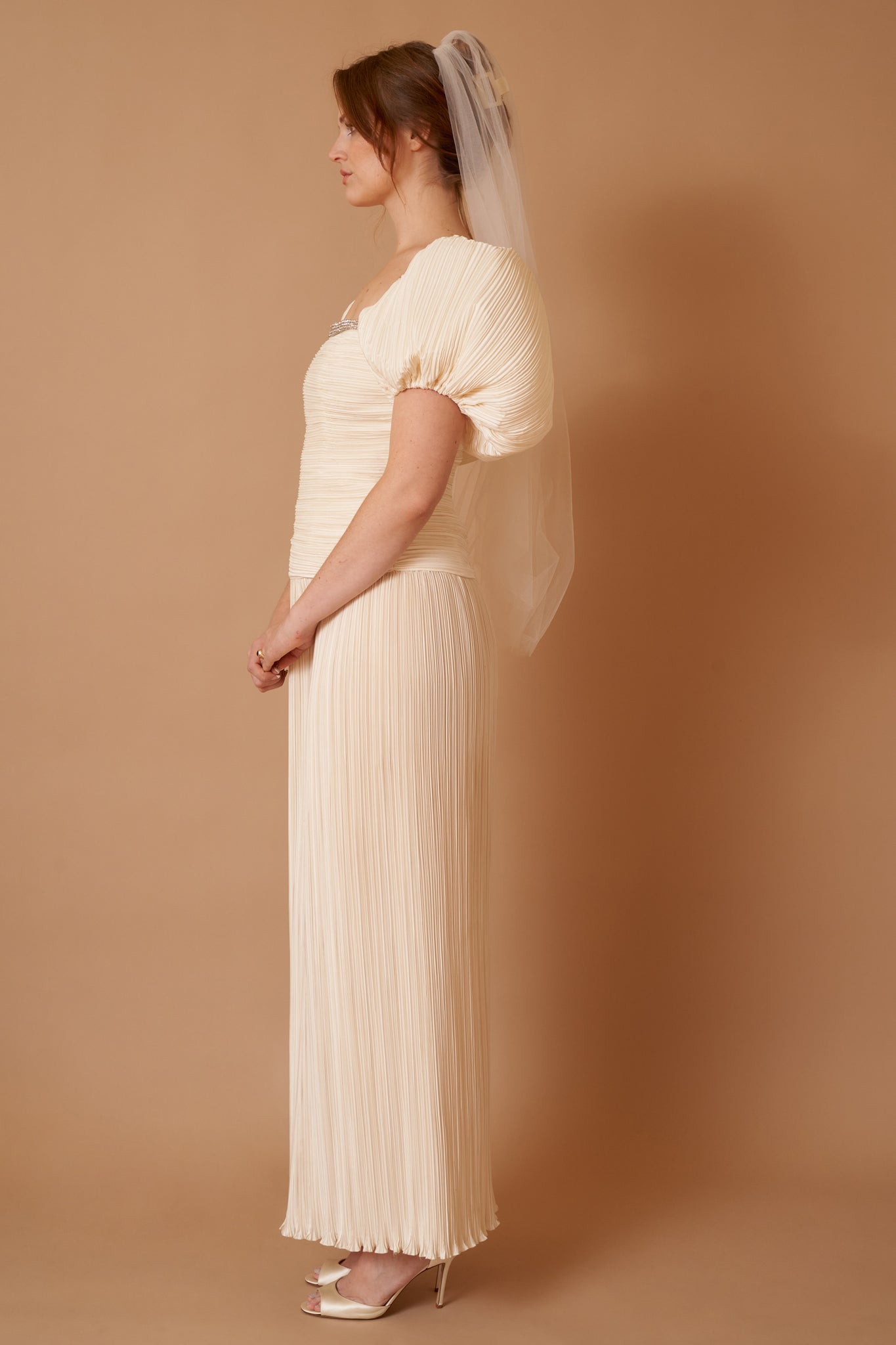 Penelope Plisse Gown - M